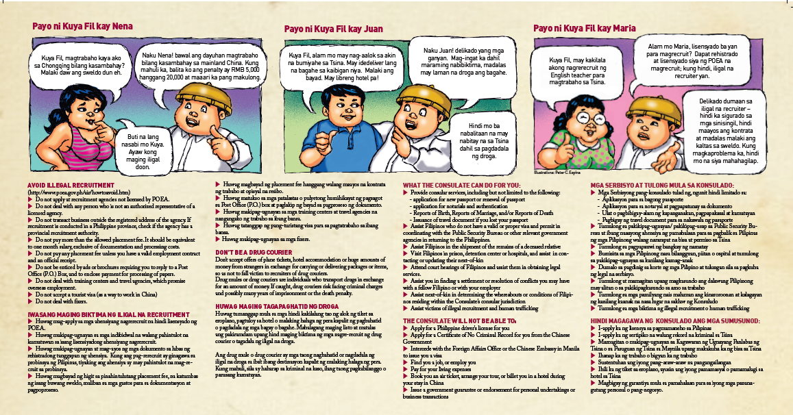 Pamphlet Reminder for Filipinos in China P2